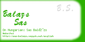 balazs sas business card